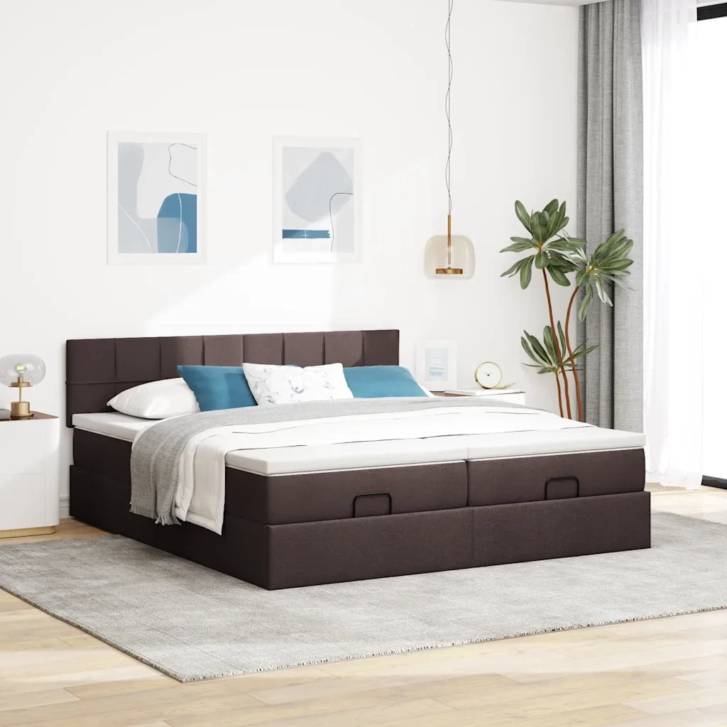 Struttura Letto Pouf con Materassi 180x200 cm in Tessuto 3311997
