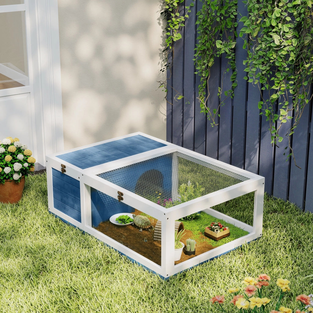Casetta per Tartarughe ¨C Minimal ¨C Blu 91x60,5x32 cm