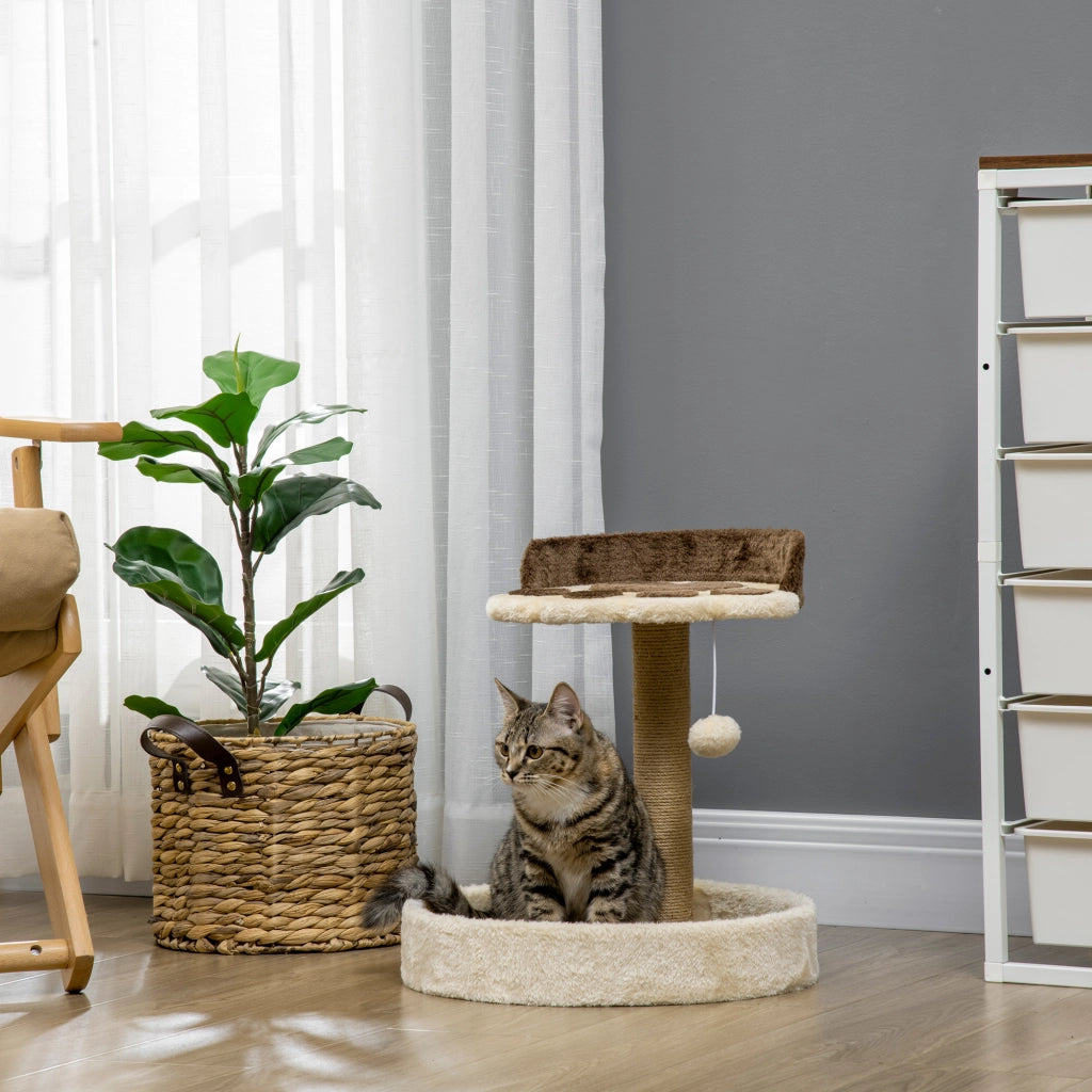 Albero tiragraffi per gatti con 2 cuccette ¨C Minimal ¨C marrone 44 cm