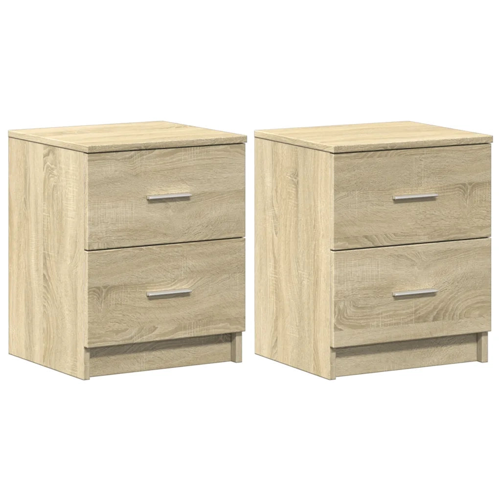 Comodini 2 pz con 2 Cassetti Rovere Sonoma 40x36x50 cm 858790