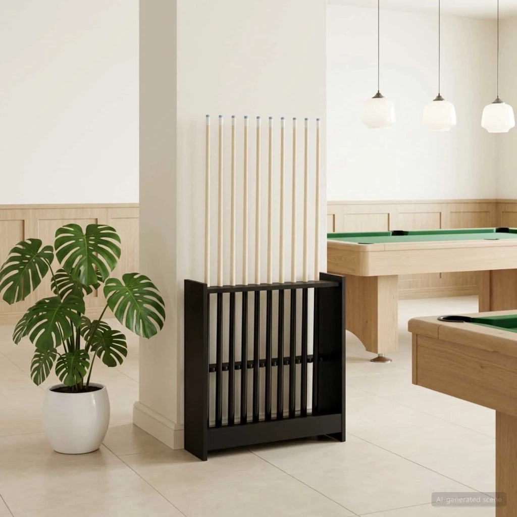 Supporto per stecche da biliardo Legno ingegnerizzato Nero 8006765