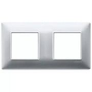 VIMAR PLANA - PLACCA 4M (2+2) INT71 ARGENTO OPACO