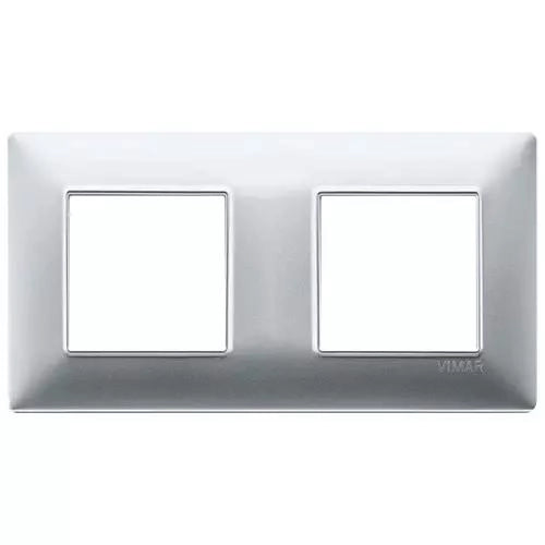 VIMAR PLANA - PLACCA 4M (2+2) INT71 ARGENTO OPACO