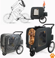 Carriolo per cani 3 in 1 - Carriolo per cani - Carrello per spesa - Nero