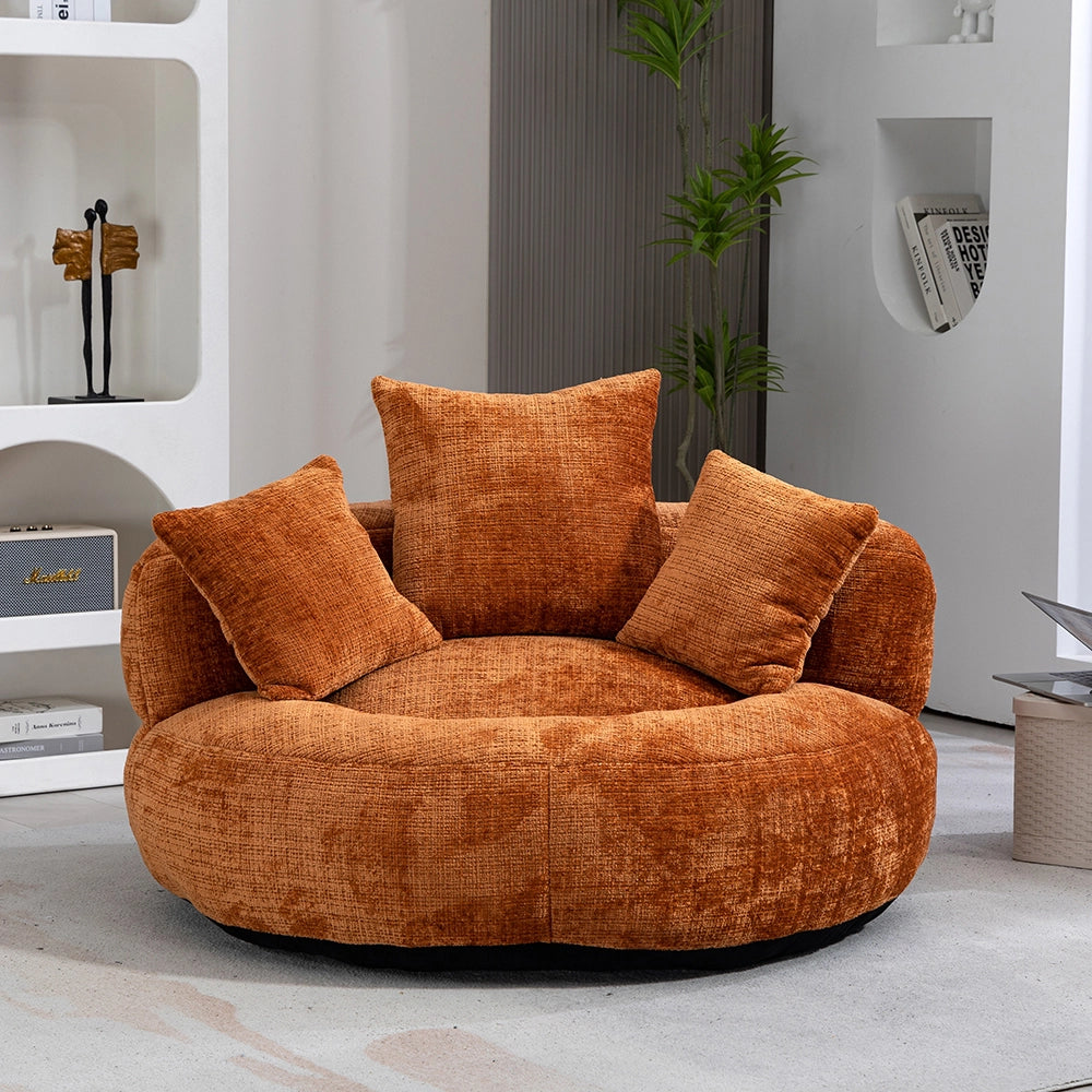 Chaise longue - Xylo - gaming chenille arancione con 3 cuscini