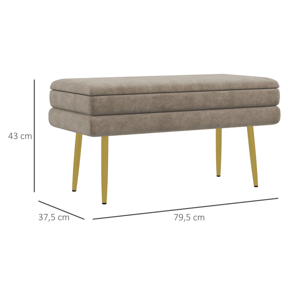 Divanetto con cassetti ¨C zephmum ¨C 79.5x37.5x43 cm, beige