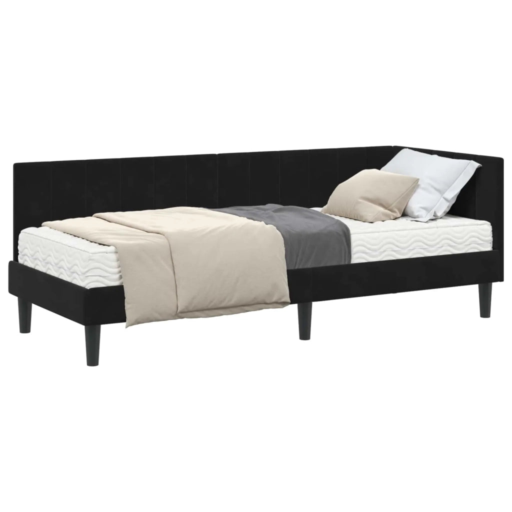 Struttura Letto Angolare con Materasso 2 pcs Nero Velluto 3393883