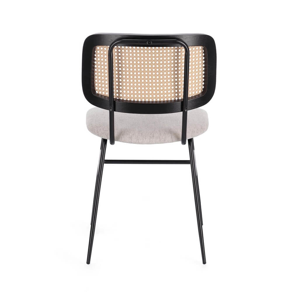 Set di 2 Sedie con Seduta Imbottita e Schienale Effetto Rattan - VIVIANA