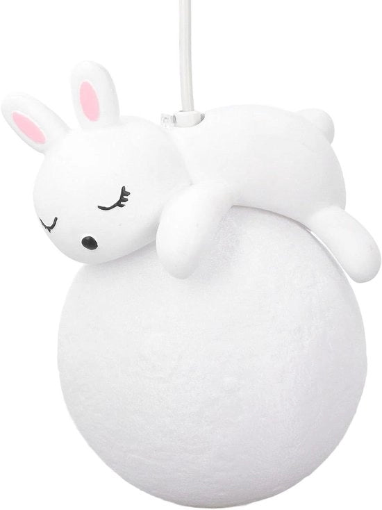Lampada da Soggiorno per Camera da Bambino - Luce Chiara - Facile da Installare - Coniglio Carino - Decorazione per Camera da Letto e Cucina