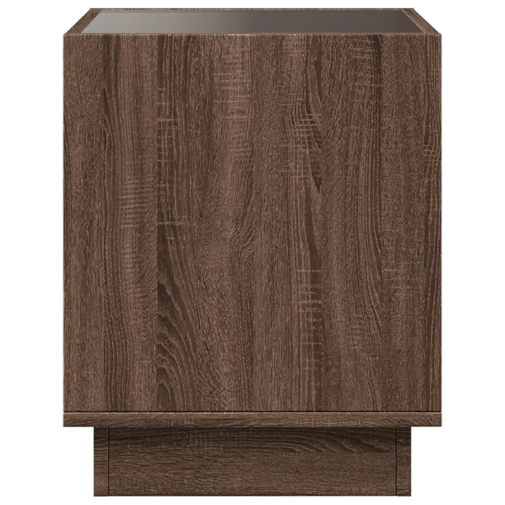 Comodino con LED Infinity Rovere Marrone 50x50x50 cm 3284090