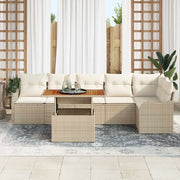 Set Divano da Giardino 7 pcs Beige Poly Rattan 3358206