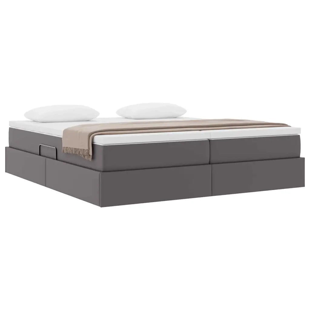 Letto con contenitore e materasso Grigio 200 x 200 cm 3370347
