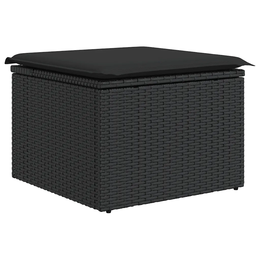 Set Divani da Giardino con Cuscini 8 pz Nero in Polyrattan 3326676
