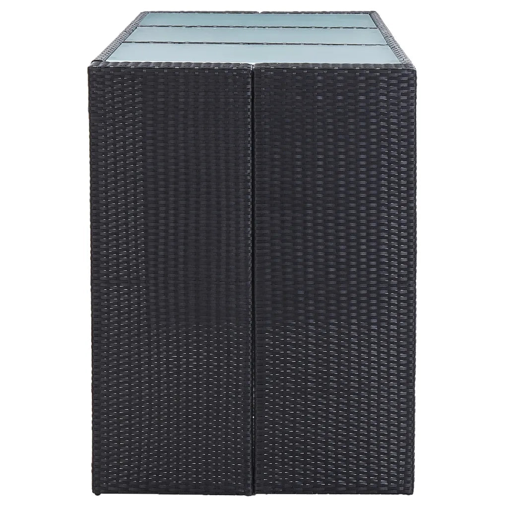Set da Bar da Giardino 7 pz con Cuscini in Polyrattan Nero 49560