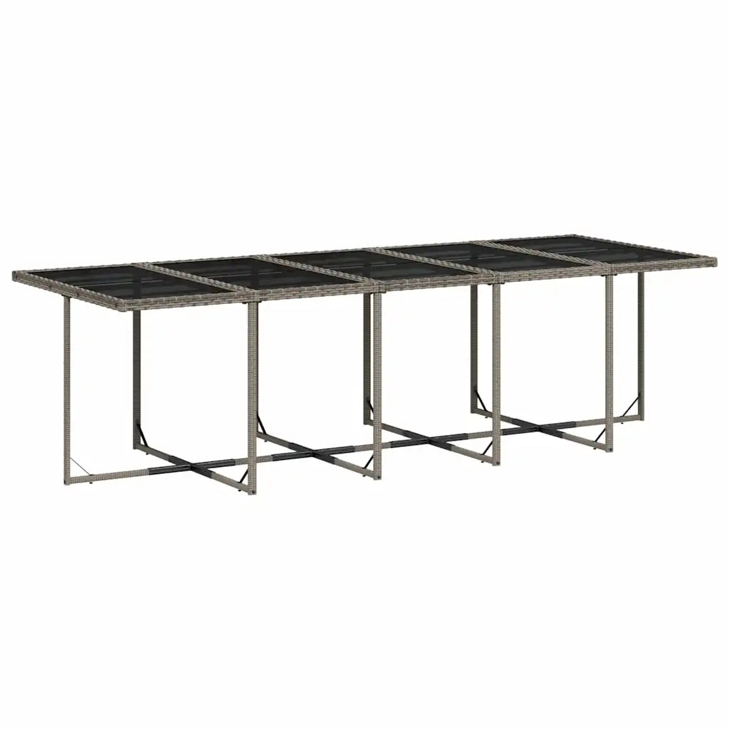 Set da Pranzo da Giardino 15 pz con Cuscini Grigio Polyrattan 3211232