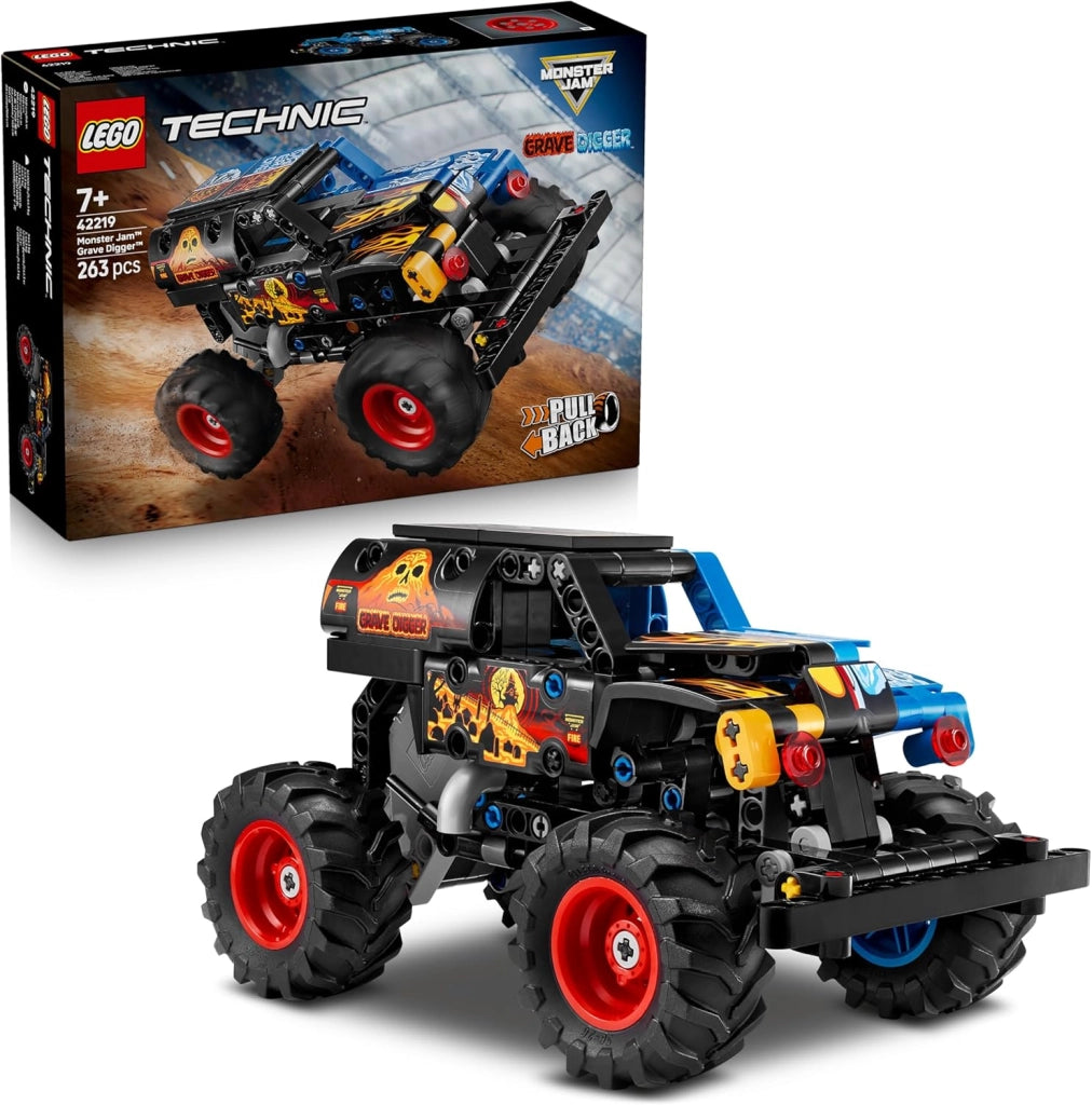 LEGO Technic Monster Jam Grave Digger Fuoco e Ghiaccio - Camion Giocattolo Pull-Back - Eta 7+