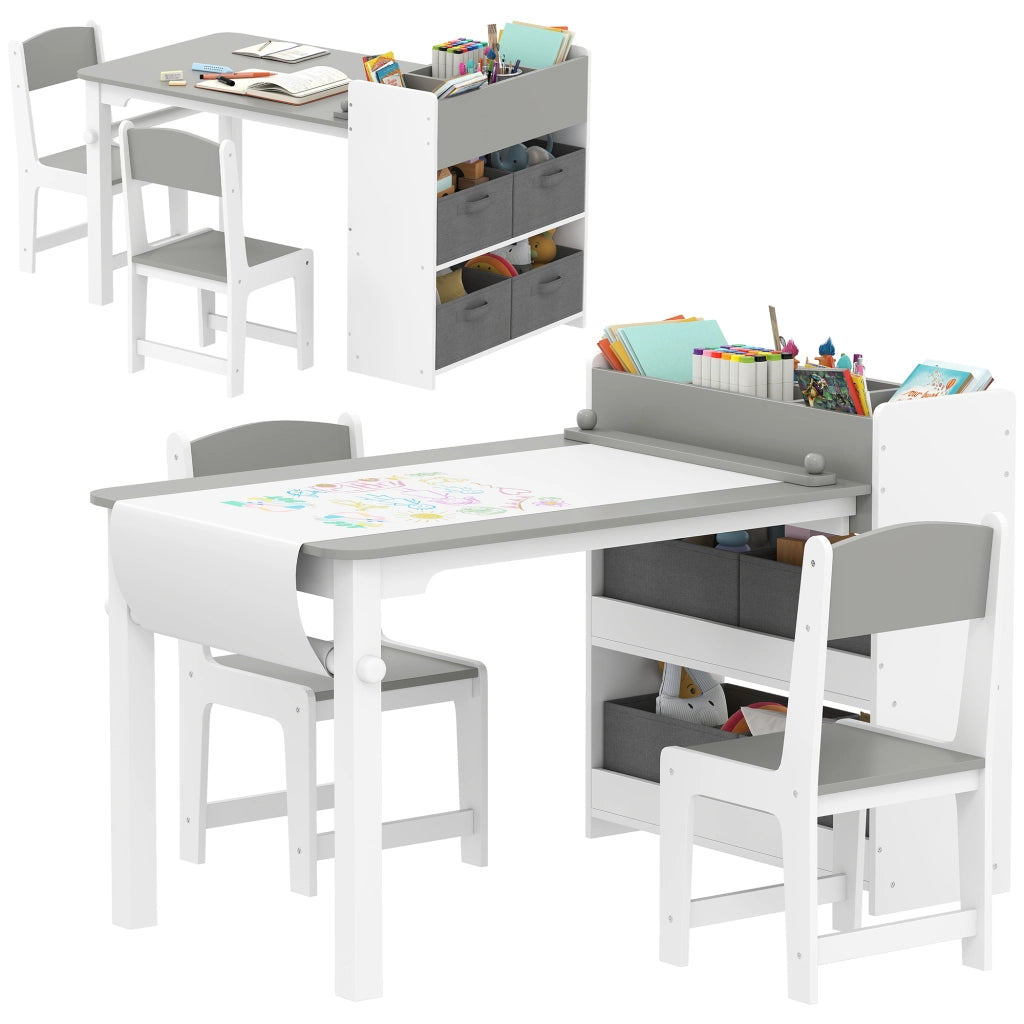 Tavolo con 2 sedie bambini in legno ¨C Minimal ¨C grigio
