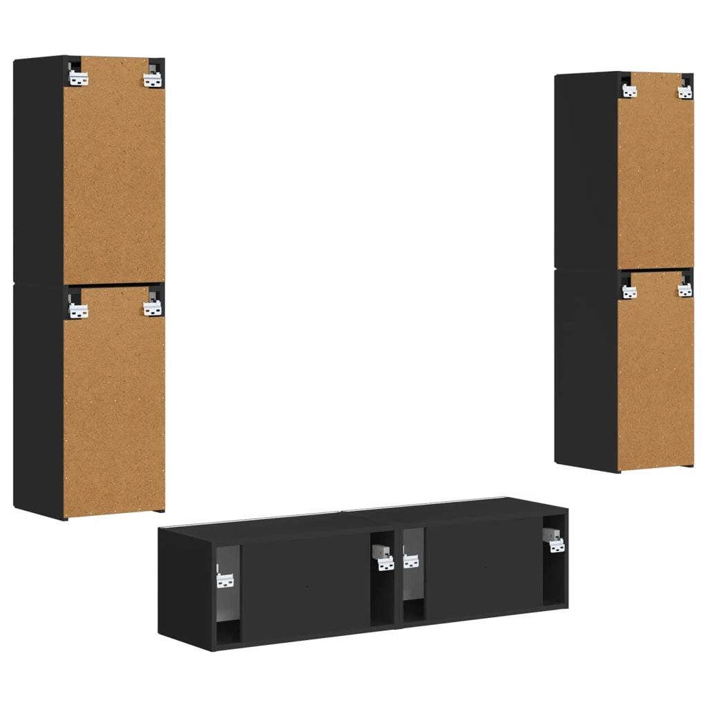 Set mobile TV 6 pcs Nero Legno multistrato 3409124