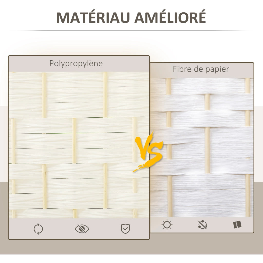 Paravent ¨C Minimal ¨C 4 ante in legno bianco 180x180 cm