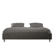BS COM Letto con rete imbottito 180x190 microfibra grigio