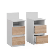 Vicco Comodino Bianco/Sonoma 25 x 59.1 cm Set di 2