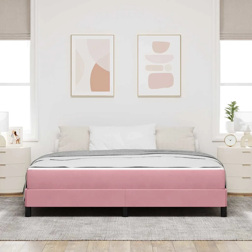 Letto a molle con materasso Rosa 180 x 200 cm Tessuto
