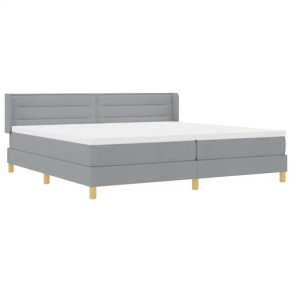 Letto a molle con materasso Grigio chiaro 200 x 200 cm Tessuto 3341251