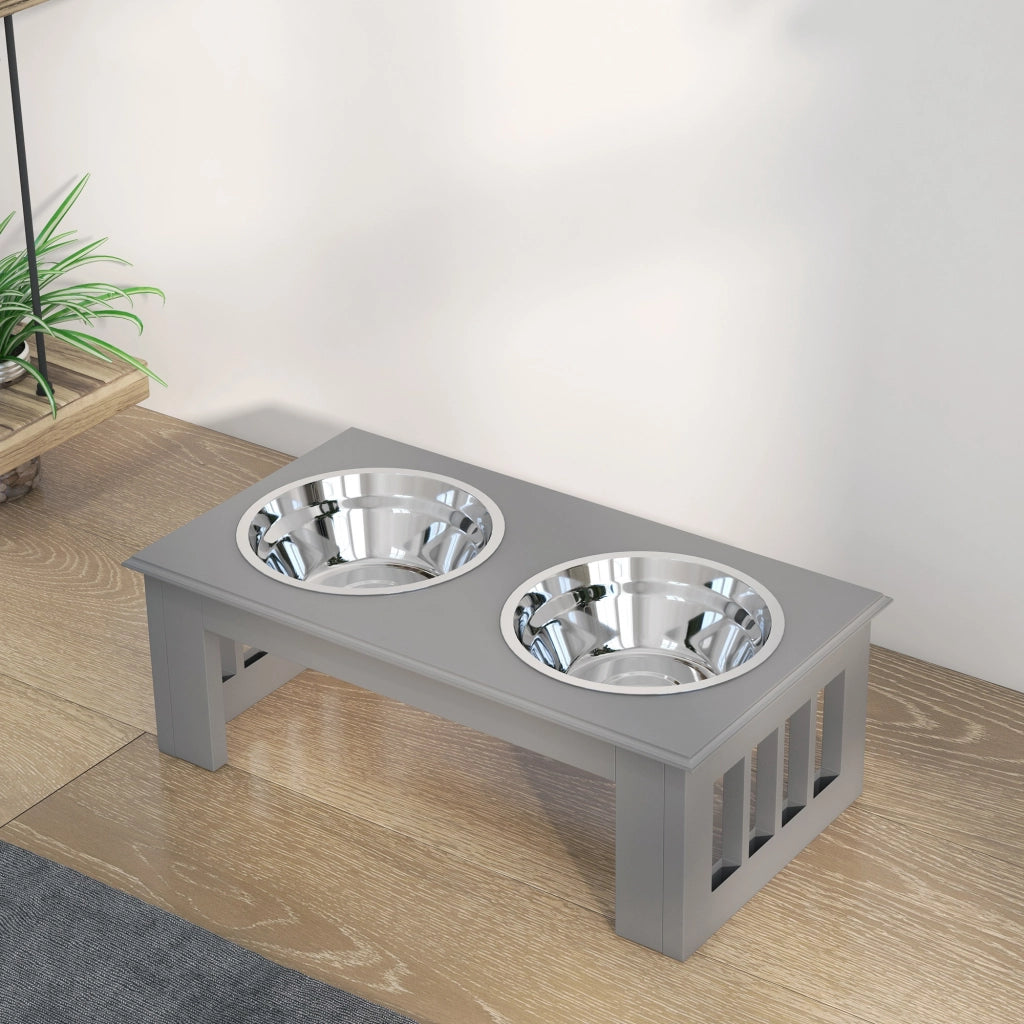 Stazione Cibo per Cane ¨C Minimal ¨C Grigio 44x24x15cm
