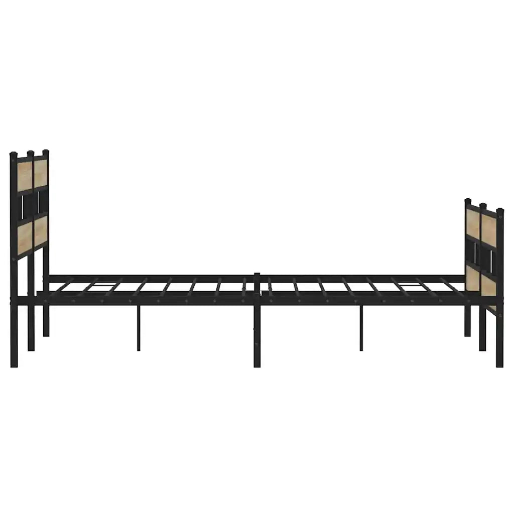 Letto matrimoniale | Letto per adulti | Giroletto senza Materaso in Metallo Rovere Sonoma 180x200 cm