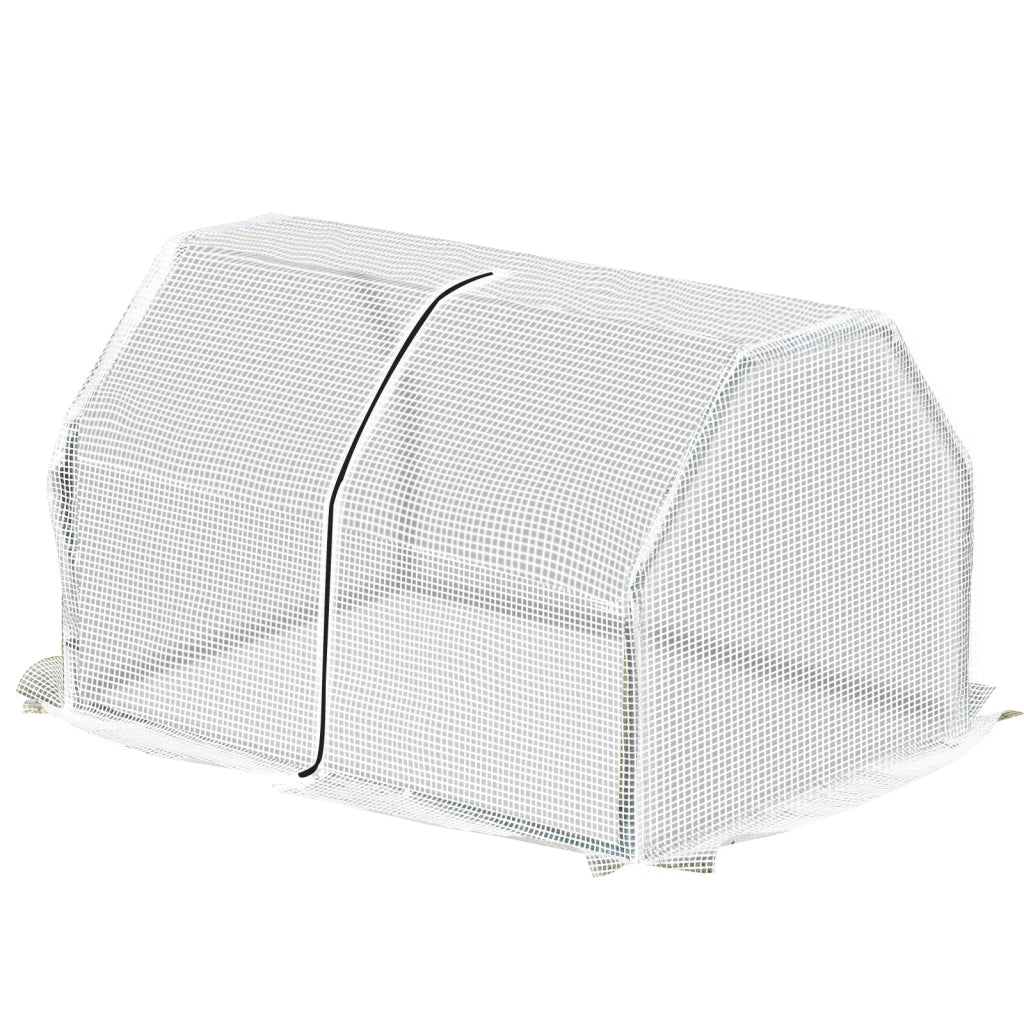 Mini Serra da Giardino e Balcone 99x71x60 cm in Plastica PE e Acciaio con Chiusura a Zip