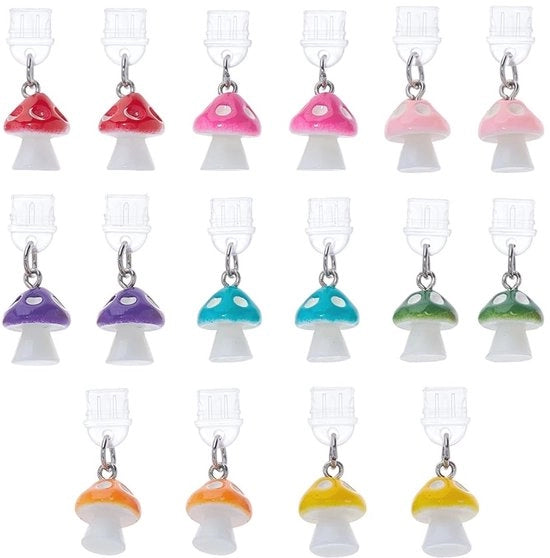 Set di 16 Stuks Stifberretti USB C con Charme a Forma di Funghi