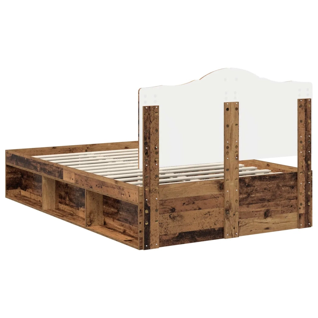 Letto matrimoniale | Letto per adulti | Struttura del letto Legno vecchio 120 x 200 cm Pino massello