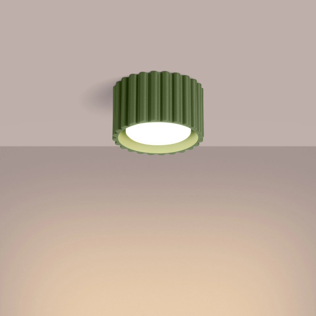 Lampada da soffitto AURA 1 verde oliva Gx53