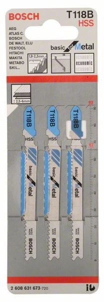 2608631673 - Set 3 lame per seghetto alternativo T 118 B Basic for Metal