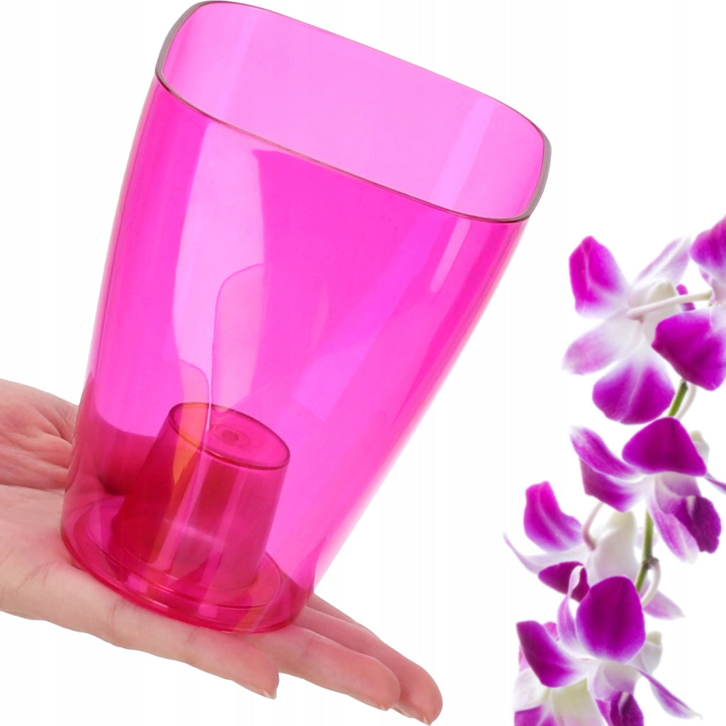 Vaso da fiori KADAX per orchidee, in plastica, rosa tinta unita, 9 cm