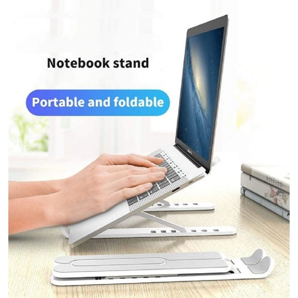 Trade Shop - Supporto Stand Pieghevole In Plastica Antiscivolo Per Laptop Notebook Tablet P1 -