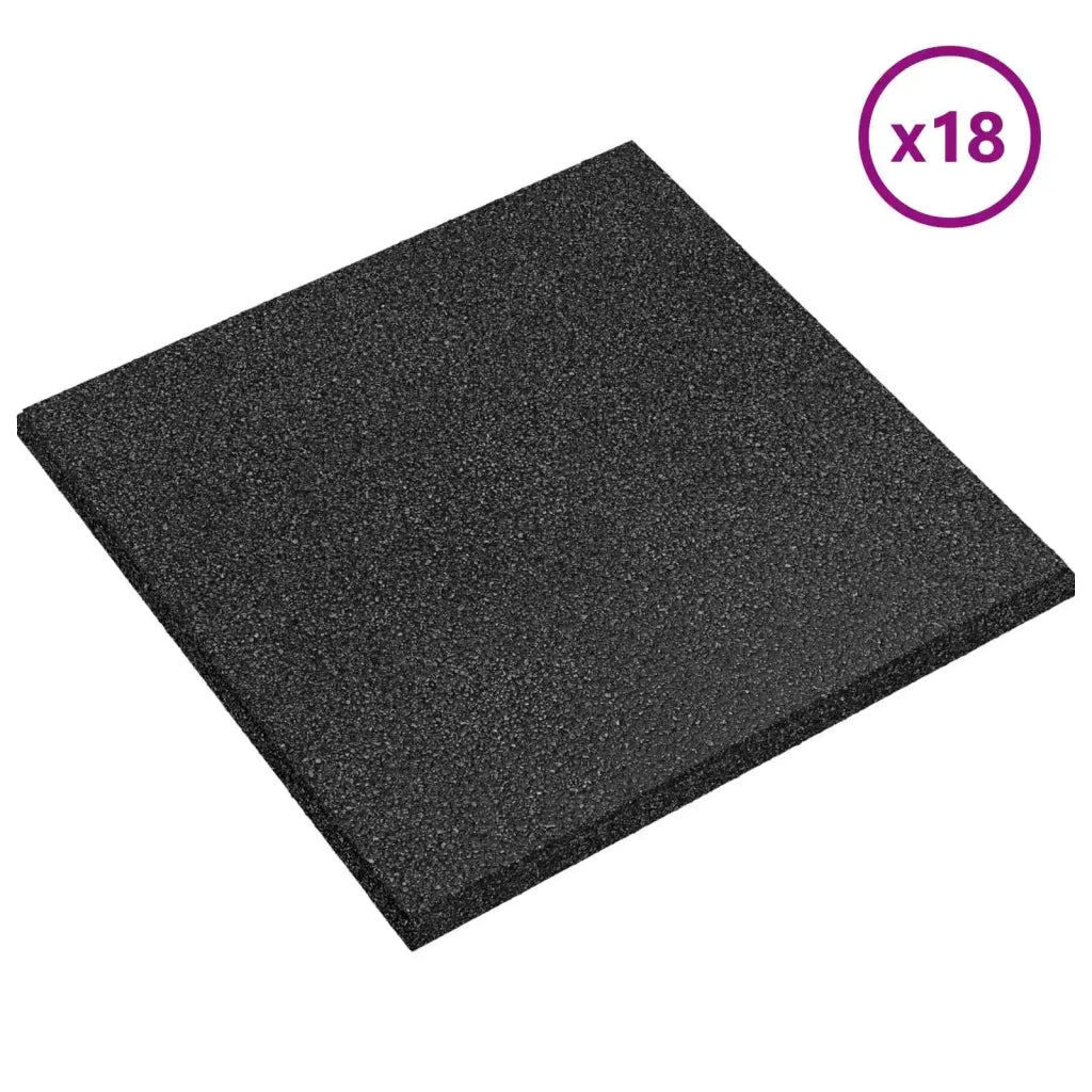 Piastrelle per Protezione dalle Cadute 18 pcs Nero 50 x 50 cm