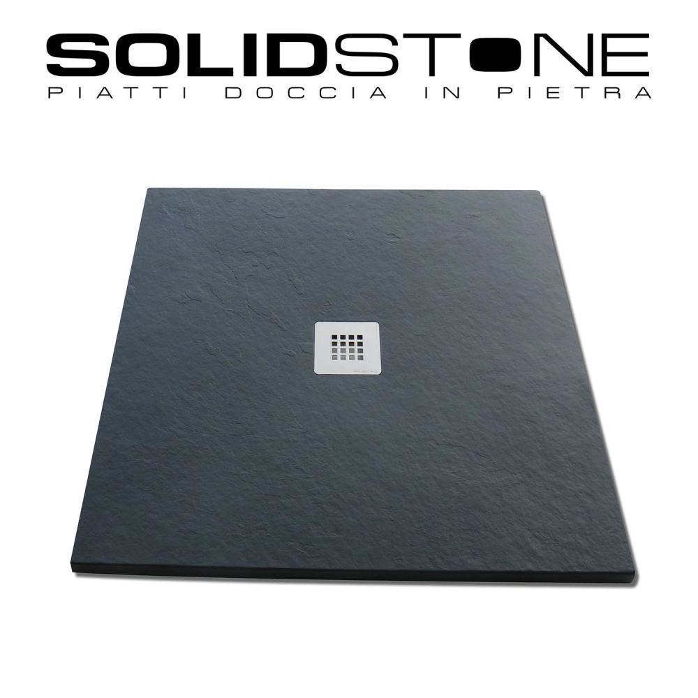 Piatto doccia in pietra SOLIDSTONE alto 2,8 cm - Antracite Grafite nero RAL 7016 - Misura: 70x120 x 2,8h