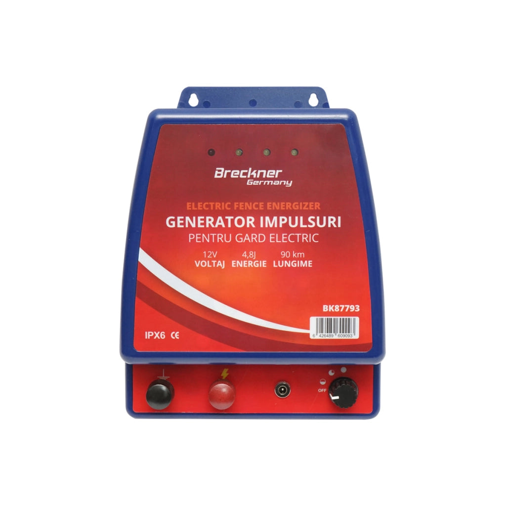 Elettrificatore 4.8 Joule per recinto elettrico, 12V/220V, Breckner Germany