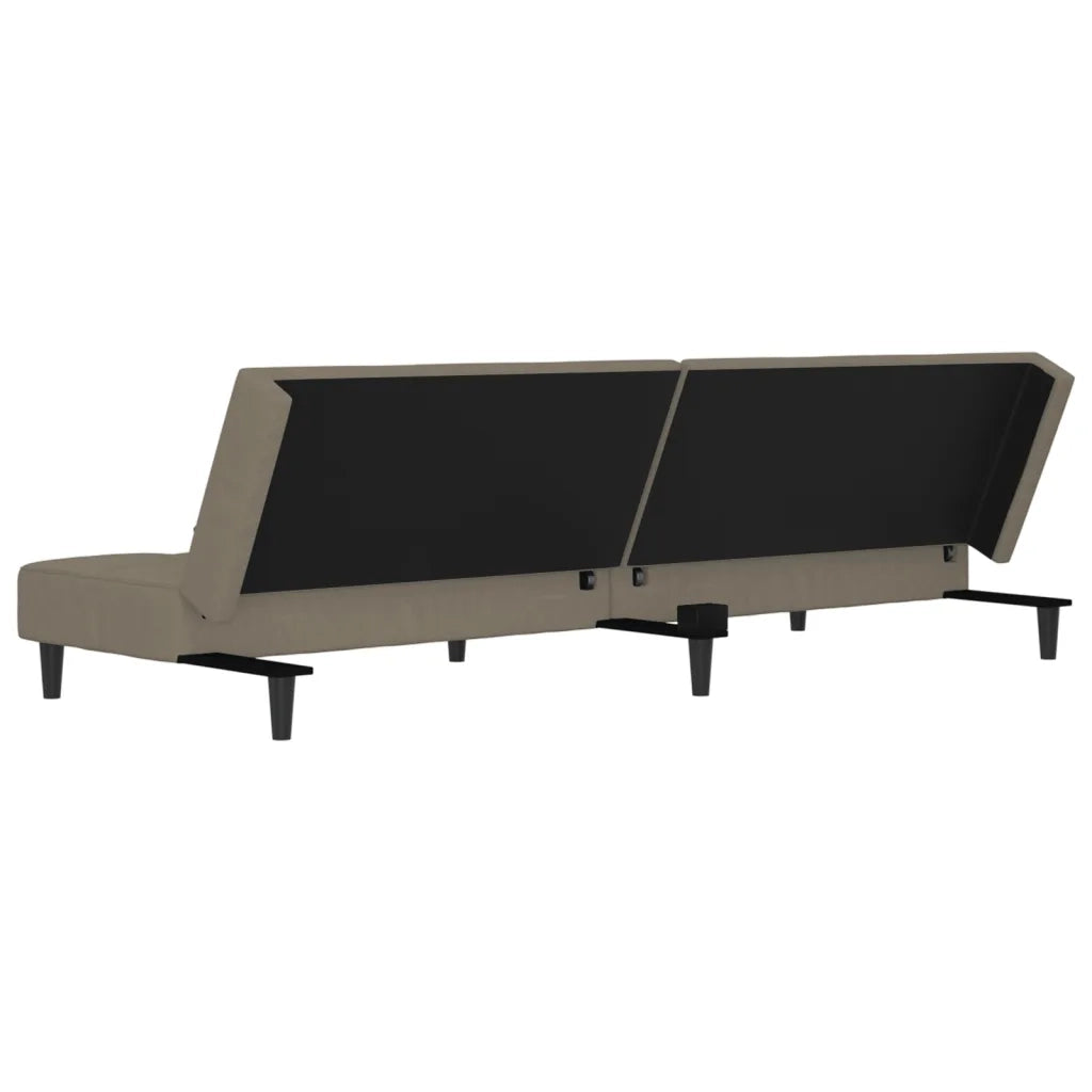 Divano letto | Sof¨¤ letto | Letto singolo a 2 Posti con 2 Cuscini Grigio Chiaro in Velluto