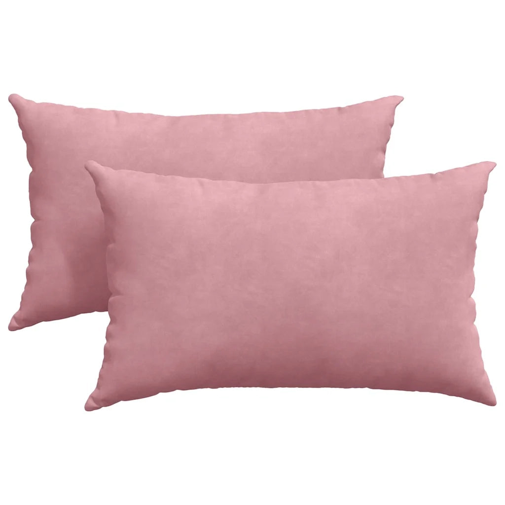 Cuscini da Divano 2 pz-Set di 2 Cuscini per Sofa Rosa 50 x 30 cm Tessuto in Cords