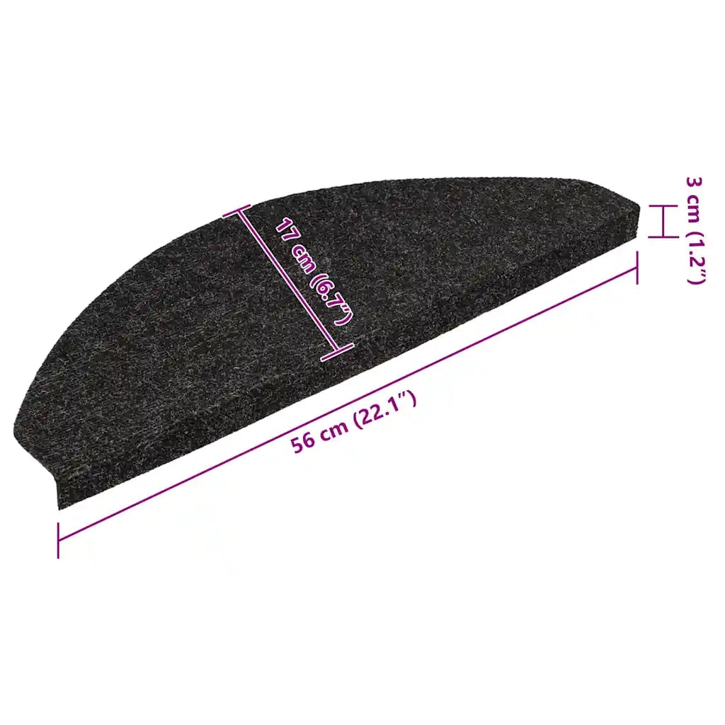 Tappetini Autoadesivi per Scale 20 pz Neri 56x17x3 cm 3365904