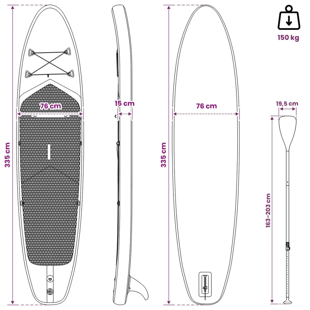 Tavola da Paddle Inflabile APEX 335 x 76 x 15 cm Blu per 42039121