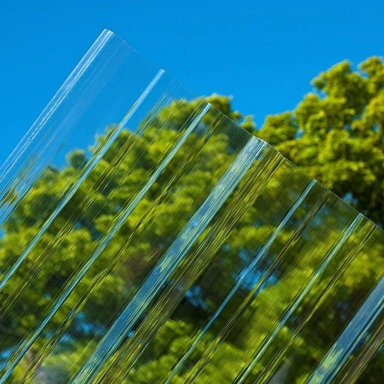 1 Lastra di Policarbonato Corrugato "SuperDur" GRECA 76/18 mm CLEAR 1265X1000mm con protezione UV