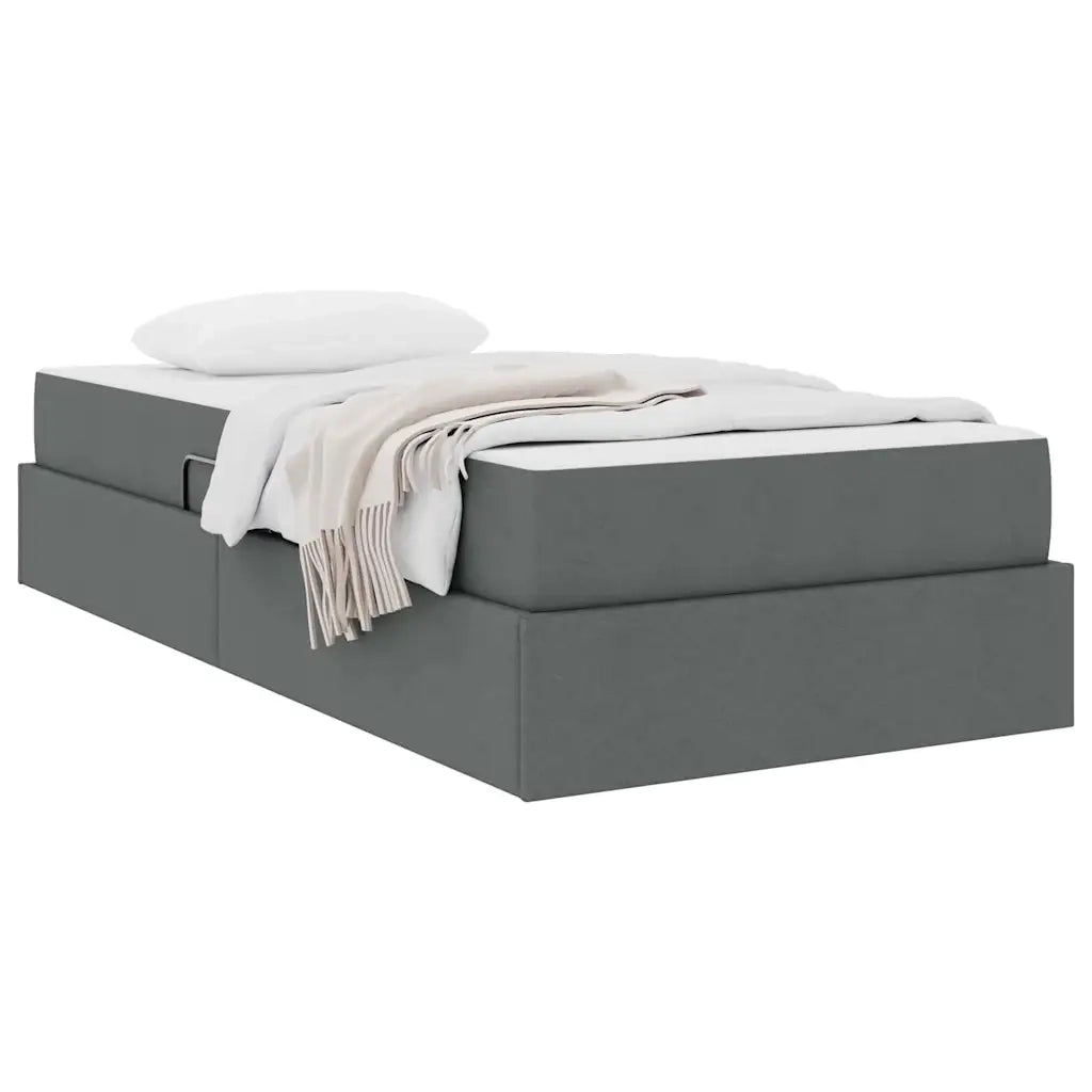 Letto con contenitore e materasso Grigio scuro 90 x 200 cm 3399635