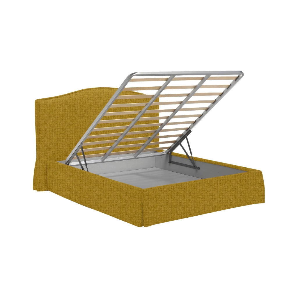 Eccles, Letto Singolo Sfoderabile Made in Italy, Giallo Ocra