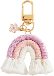 Accessorio per borse e auto con seta arcobaleno e stile bohemien