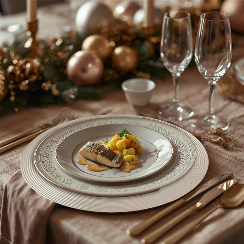 MA MAISON SOTTOPIATTO GLOSSY COLORE SILVER NATALE - DIAMETRO 33 CM