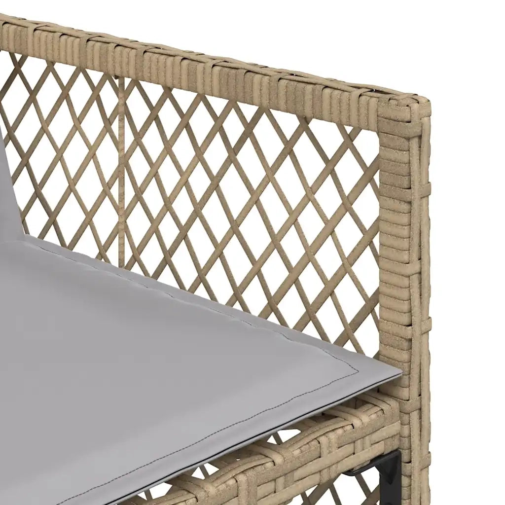 Set da Pranzo da Giardino 5 pz con Cuscini Beige in Polyrattan 3210720