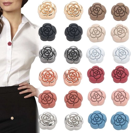 Accessori per abbigliamento - Magnetici - 12 Paia - Broche senza ago - Accessori per capelli - Magnetici forti - Sicuri e stili - Sjaalpen